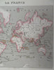 French World Colonies Algeria Senegal Mozambique French Guyana 1850 Dyonnet map