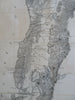 Republic of Chile Southern Portion Gold Mines Railroads 1855 engraved map
