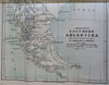 Argentina Tierra del Fuego Strait of Magellan 1899 Johnston scarce detailed map