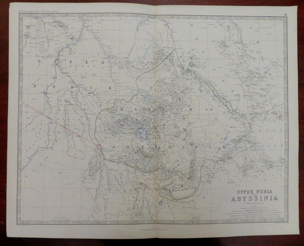 Abyssinia Ethiopia Nubia Addis Ababa Mekelle 1865 Johnston large folio map