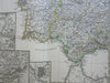 Iberia Spain & Portugal 5 map lot wall size 1865 Stieler antique maps