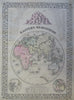 Eastern & Western Hemispheres 1881 Mitchell 2 sheet map