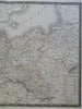 Kingdom of Prussia Saxony Westphalia 1836 Brue large detailed map hand color