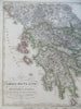 Kingdom of Greece Ionian Islands Athens Corinth 1854 Stulpnagel detailed map