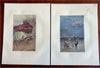 Edmund Dulac c. 1920's lot x 10 scarce color prints sailing ocean & water scenes