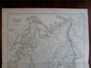 Russian Empire Europe 1864 lithographed map hand color