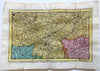 Flanders Belgium 1737 De Lat rare map shows Lille Dunkirk Oudenarde Ghent Ypres
