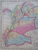 Colombia Ecuador Venezuela Panama Railroad 1856 DeSilver engraved map