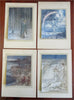 Arthur Rackham c. 1920's Fantasy Art Prints Gnomes Women Lot x 12