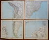 South America Brazil Peru Venezuela 1889 Petermann detailed HUGE 6 sheet map