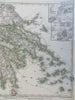 Kingdom of Greece Ionian Islands Athens Corinth 1854 Stulpnagel detailed map