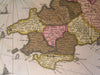 Southern Wales Swansea Bay Great Britain ca. 1700 Schenk & Valk fine color map