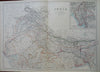 India British Raj Calcutta Delhi Agra 1890 scarce Scribner-Black 2 sheet map
