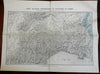 Kingdom of Piedmont c. 1850 detailed topographical map Alessandria Genoa Savoy