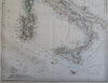 Italy Switzerland Tyrol Rome Florence Turin Milan Genoa c. 1856-72 Weller map