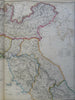 Italy Piedmont Lombardy Papal States Naples Tuscany 1860 Blackie two sheet map
