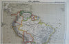 South America Brazil Peru Colombia Venezuela 1886 Flemming detailed map