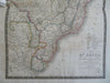 South America Brazil Uruguay Paraguay Argentina Peru 1836 Brue lg. detailed map