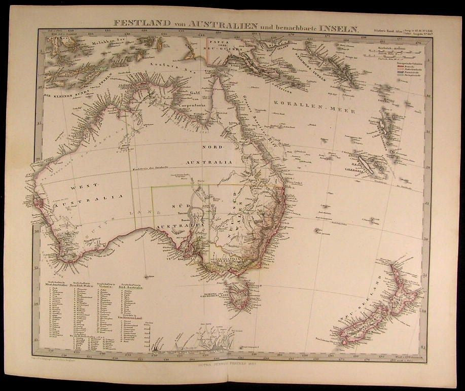 Australia New Zealand Pacific Islands Hooked Lake Torrens 1857 scarce map