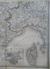 South of France Mediterranean Coast Lyon Marseilles Nice 1860's huge scarce map