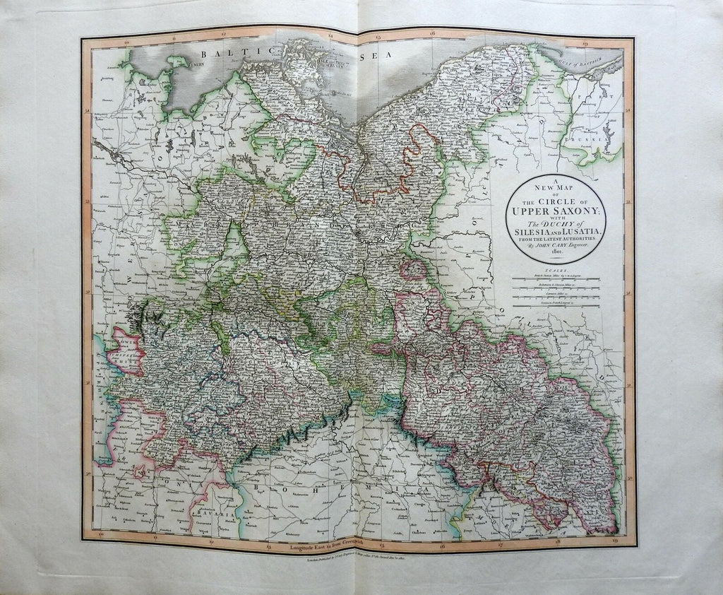 Holy Roman Empire Circle of Upper Saxony Brandenburg 1801 Cary folio map