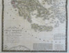 Kingdom of Greece Albania Macedonia 1837 Brue large detailed map hand color