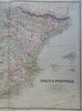 Spain & Portugal Madrid Lisbon 1889-93 Bradley folio hand color detail map