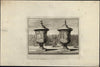 Garden Statuary Urns Vases c.1730's French Rococo style leisurely 2 old prints