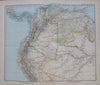 South America Brazil Peru Venezuela 1889 Petermann detailed HUGE 6 sheet map