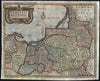 Prussia Baltic Sea Poland Lithuania 1694 fine old hand color map