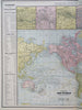 World Map Mercator's Projection London 1887-90 Cram scarce large detailed map