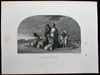 Muslims praying to Mecca in desert Islam Mohammed c.1860 old antique view