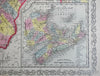 Eastern Canada Quebec Montreal New Brunswick Nova Scotia 1857 DeSilver map