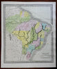 Brazil Paraguay Guyana Suriname French Guyana 1845 Greenleaf map