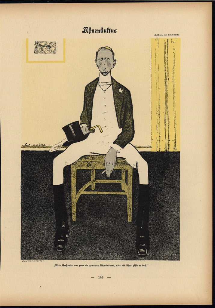 Wealthy Aryan Smoking Cigarette Luxury Delicate 1900 antique Art Nouveau print