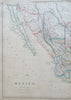 Mexico Central America Yucatan Peninsula Texas 1860 Lowry large map
