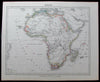 Afrika Africa continent colonies "Hottentots" Egypt c.1850 Flemming old map