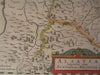 Alsace Northern France South Germany Sundgau 1644 Jansson fine antique color map
