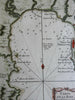 Rock of Gibraltar Spain British Fortifications city plan bay 1760 Bellin map