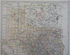 Texas & Oklahoma Indian Territory 1890 scarce folio Scribner-Black map