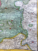 Brabant Belgium 1737 De Lat Nederland rare map of Flanders Low Countries Holland