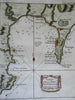 Rock of Gibraltar Spain British Fortifications city plan bay 1760 Bellin map