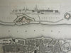 Antwerp Belgium Anvers detailed city plan architectural views c 1840 SDUK map