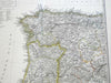 Spain and Portugal 1857 Berghaus & Stulpnagel highly detailed four sheet map