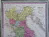 Northern Italy Tuscany Papal States Lombardy 1850 Cowperthwait Mitchell map