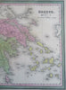 Kingdom of Greece Balkans Crete Attica Morea c. 1850 Cowperthwait Mitchell map