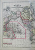 World Map on Mercator's Projection North & South America Asia 1887 Bradley map