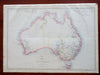 Australia New South Wales Victoria Sydney Melbourne Perth c. 1856-72 Weller map