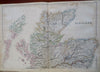 Kingdom of Scotland Edinburgh Glasgow Aberdeen 1860 Blackie two sheet map