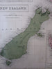 New Zealand van Diemens Land SW Australia 1850 Hughes large folio antique map
